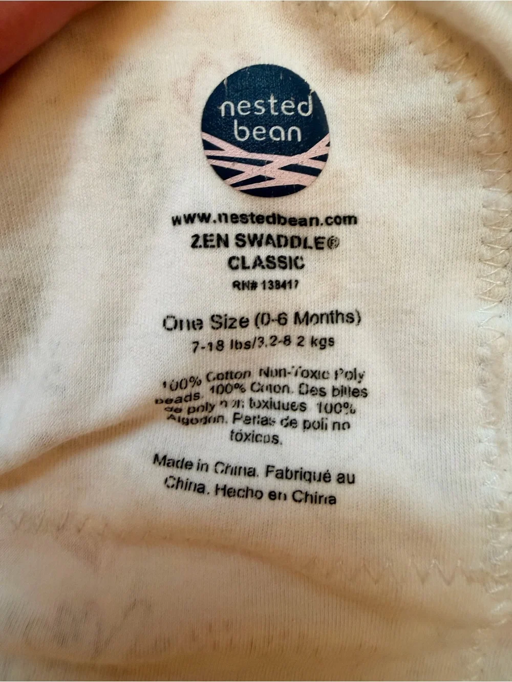 Nested Bean Zen Swaddle Classic Weighted Sleep Sack 0-6 Months